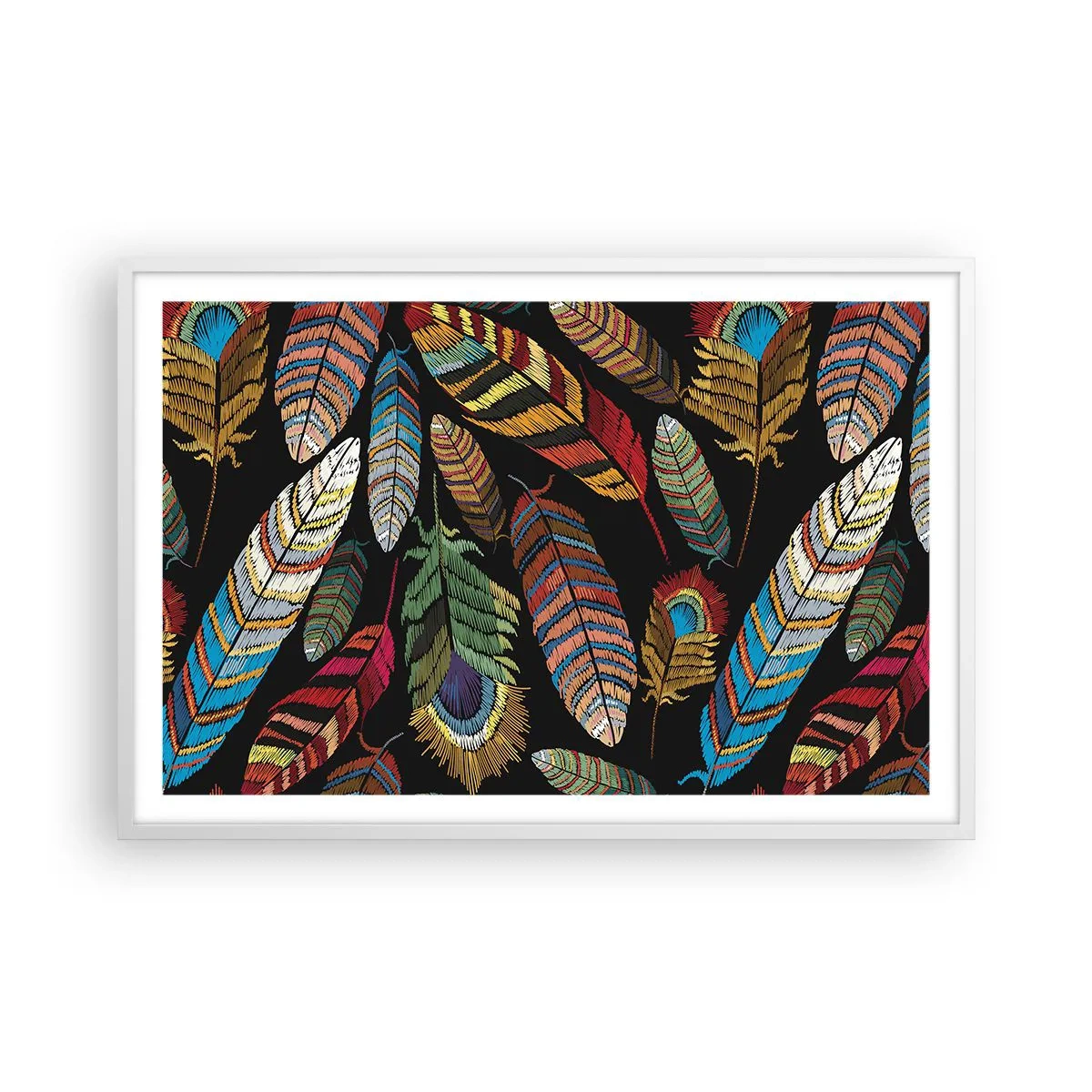 Plakat w białej ramie - Ptasi karnawał - 91x61 cm