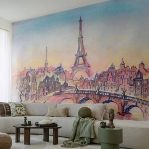 Fototapeta Samoprzylepna Deluxe Sticker - Jedyne takie miasto w świecie - Miasto, Wieża Eiffla, Paryż - 500x350 cm