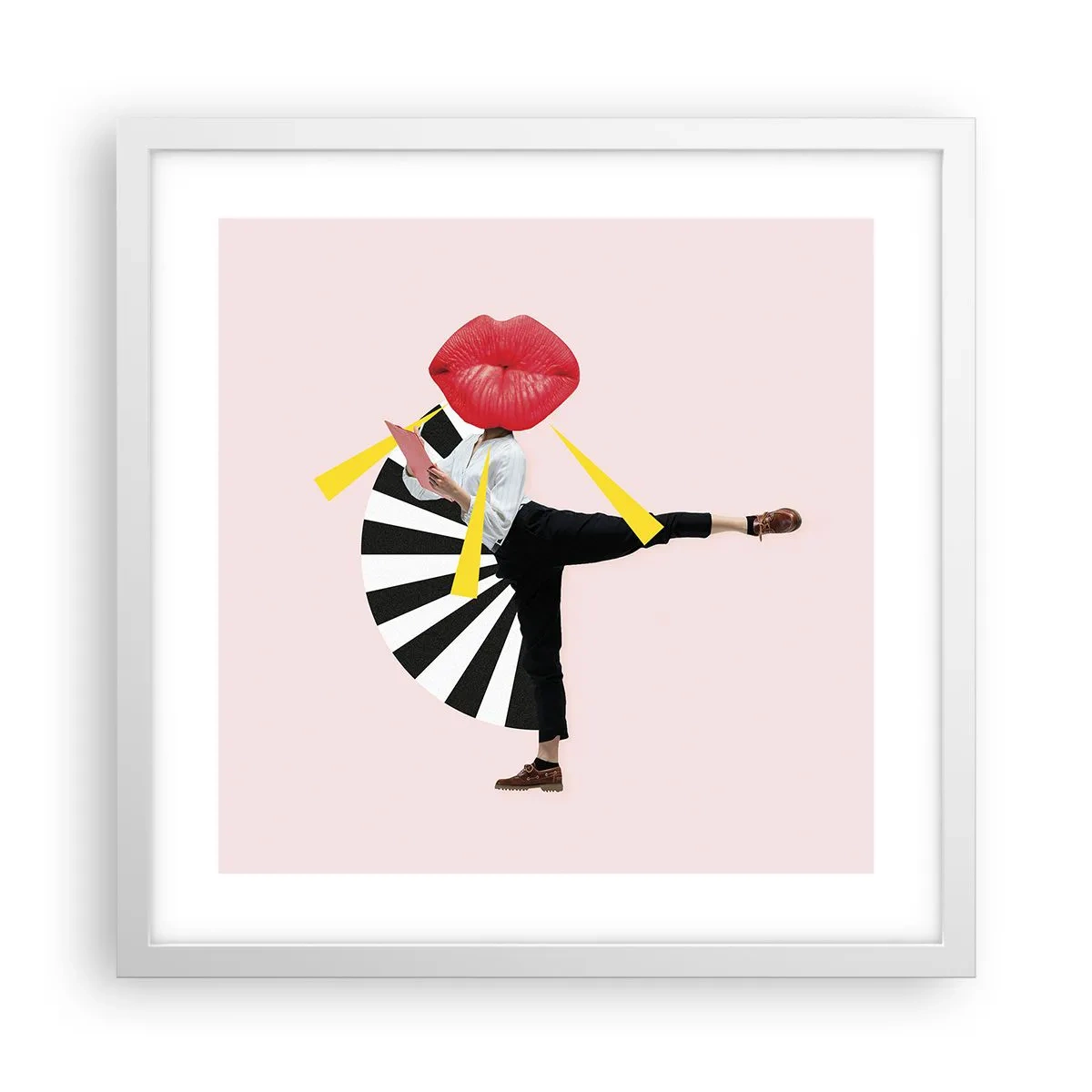 Plakat w białej ramie - Surrealistyczny pop-art - 40x40 cm