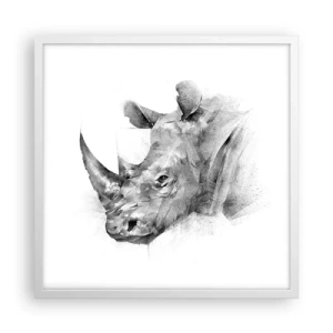 Plakat w białej ramie - Afrykański portret - 50x50 cm