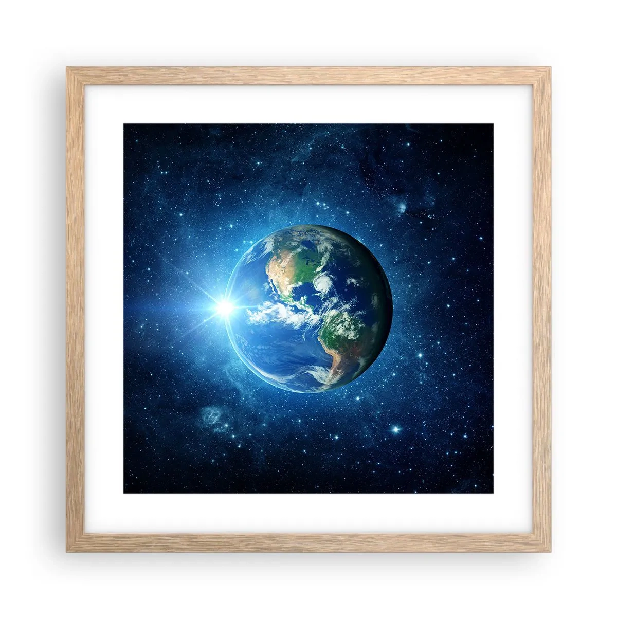 Plakat w ramie jasny dąb - Jesteśmy w niebie - 40x40 cm
