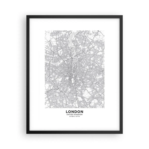 Plakat w czarnej ramie - Mapa londyńskiego labiryntu - 40x50 cm
