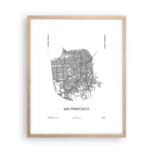 Plakat w ramie jasny dąb - Anatomia San Francisco - 40x50 cm