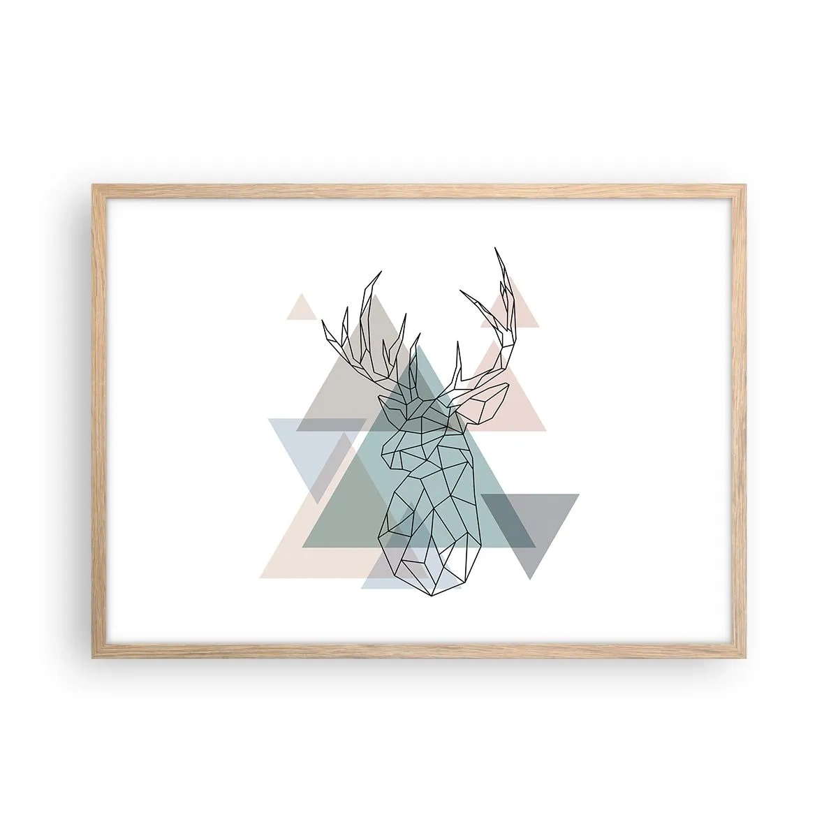 Plakat w ramie jasny dąb - W geometrycznym lesie - 70x50 cm