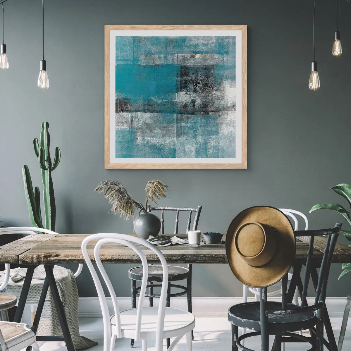 Plakat w ramie jasny dąb - Woda i powietrze - 60x60 cm