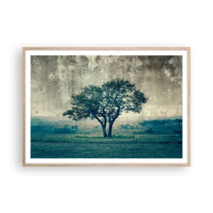 Plakat w ramie jasny dąb - Jabłoń na błękitnym błoniu? - 100x70 cm