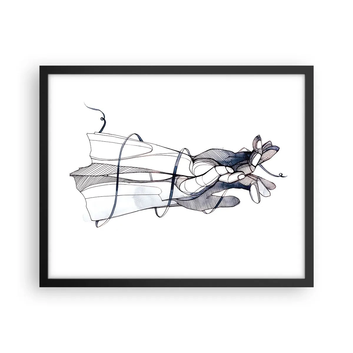Plakat w czarnej ramie - Studium dotyku - 50x40 cm