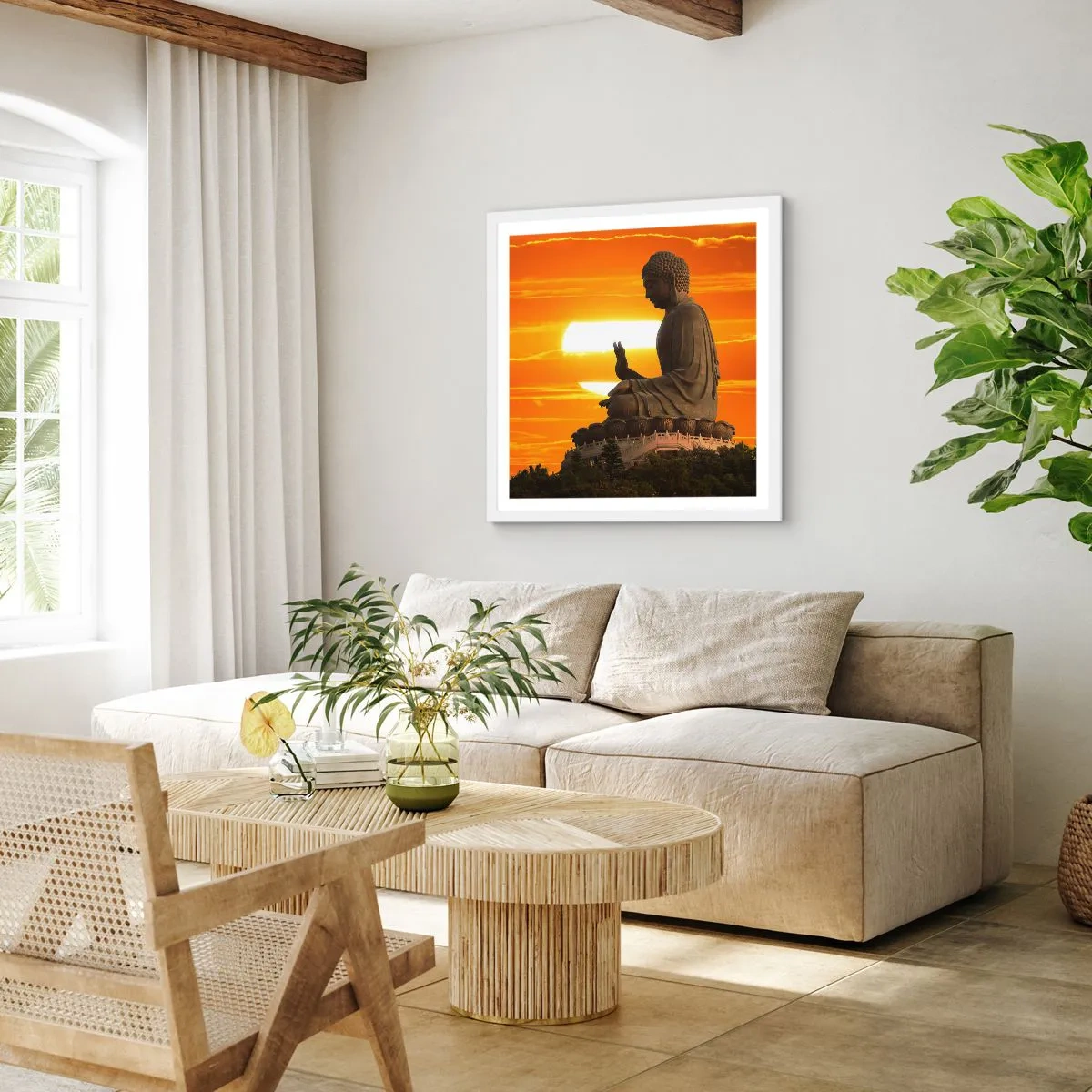 Plakat w białej ramie - Bez strachu przed światem - 50x50 cm