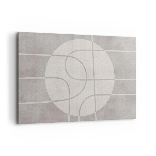 Obraz na płótnie - Geometryczny wzór w odcieniach szarości i bieli - 120x80cm - Koliście i na wprost - Nowoczesna dekoracja ścienna do salonu, kuchni i sypialni ARTTOR