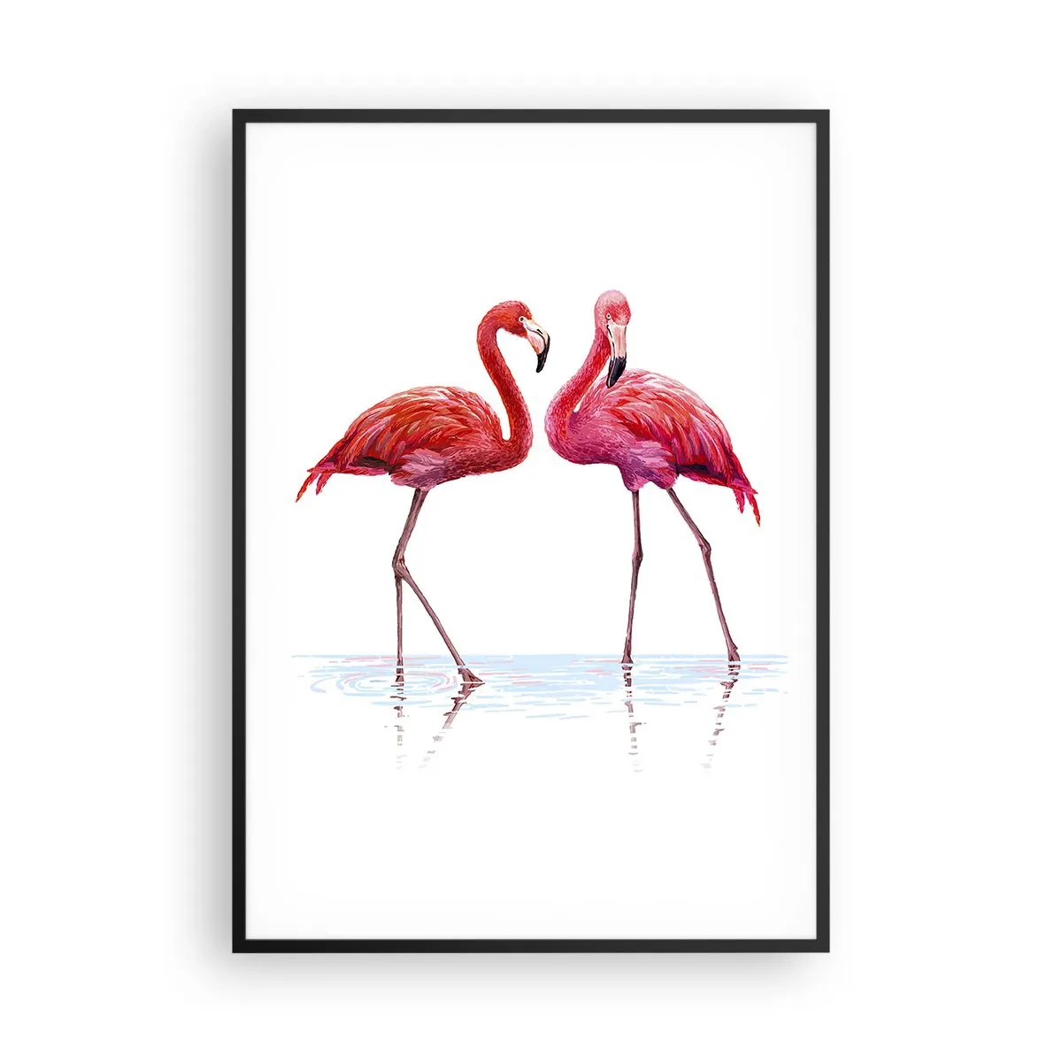 Plakat w czarnej ramie - Różowe randez-vous - 70x100 cm