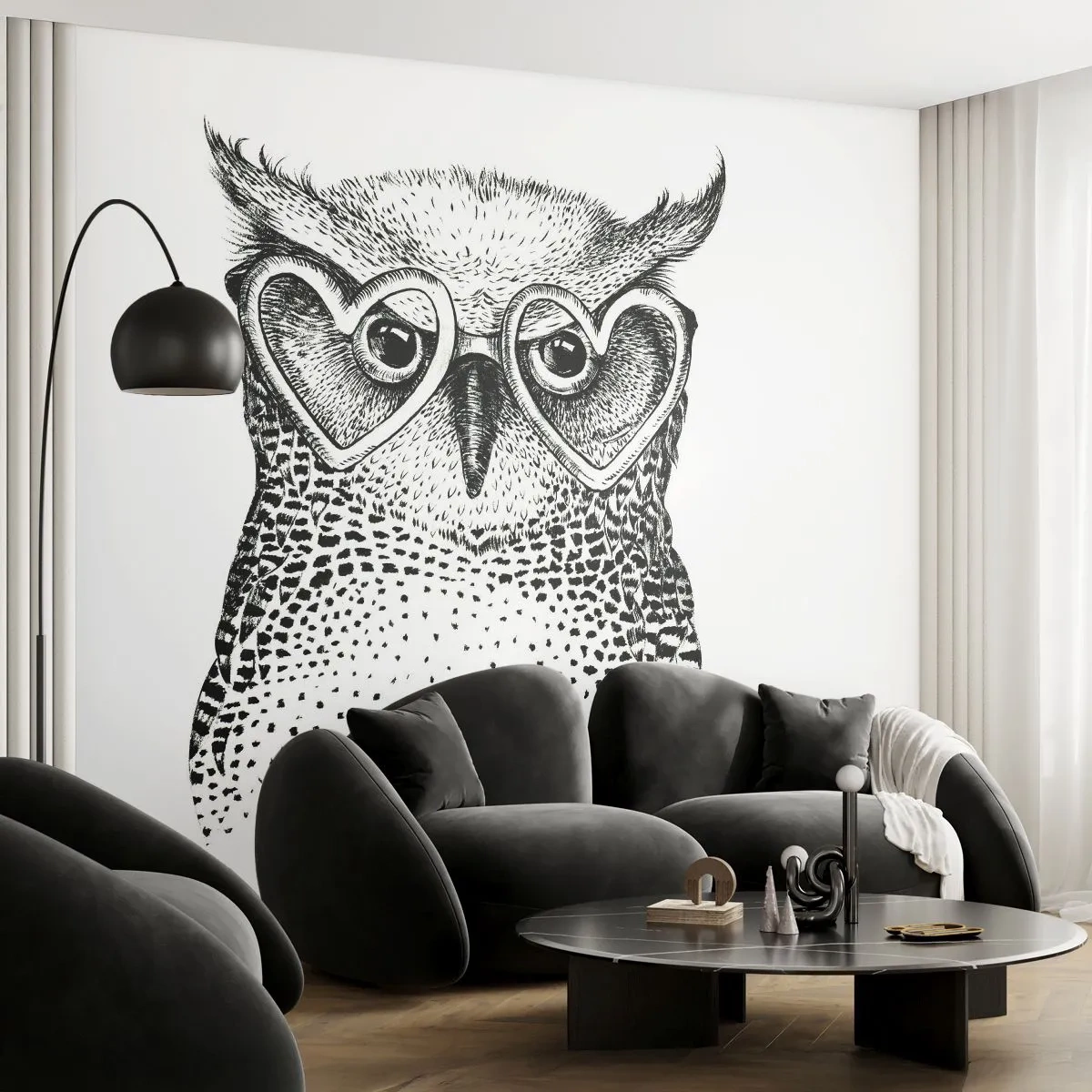Fototapeta Samoprzylepna Deluxe Sticker - Mądrze i z miłością - Sowa, Dla Dzieci, Zwierzęta - 250x175 cm