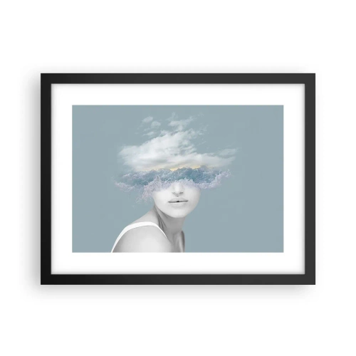 Plakat w czarnej ramie - Z głową w chmurach - 40x30 cm