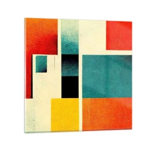 Obraz na szkle - Abstrakcja geometryczna – dobra energia - 50x50 cm