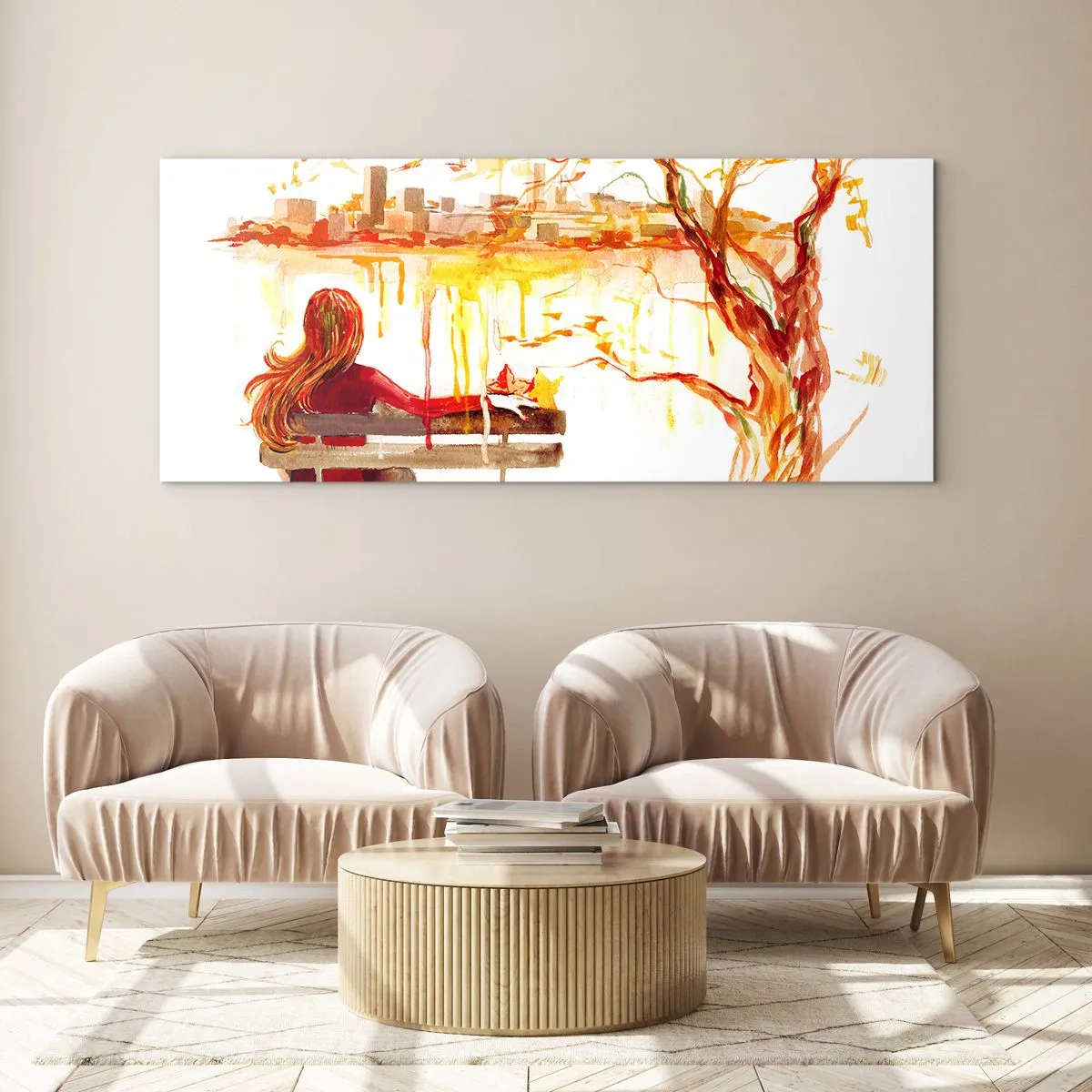 Obraz na szkle - Chwila zadumy - 100x40 cm