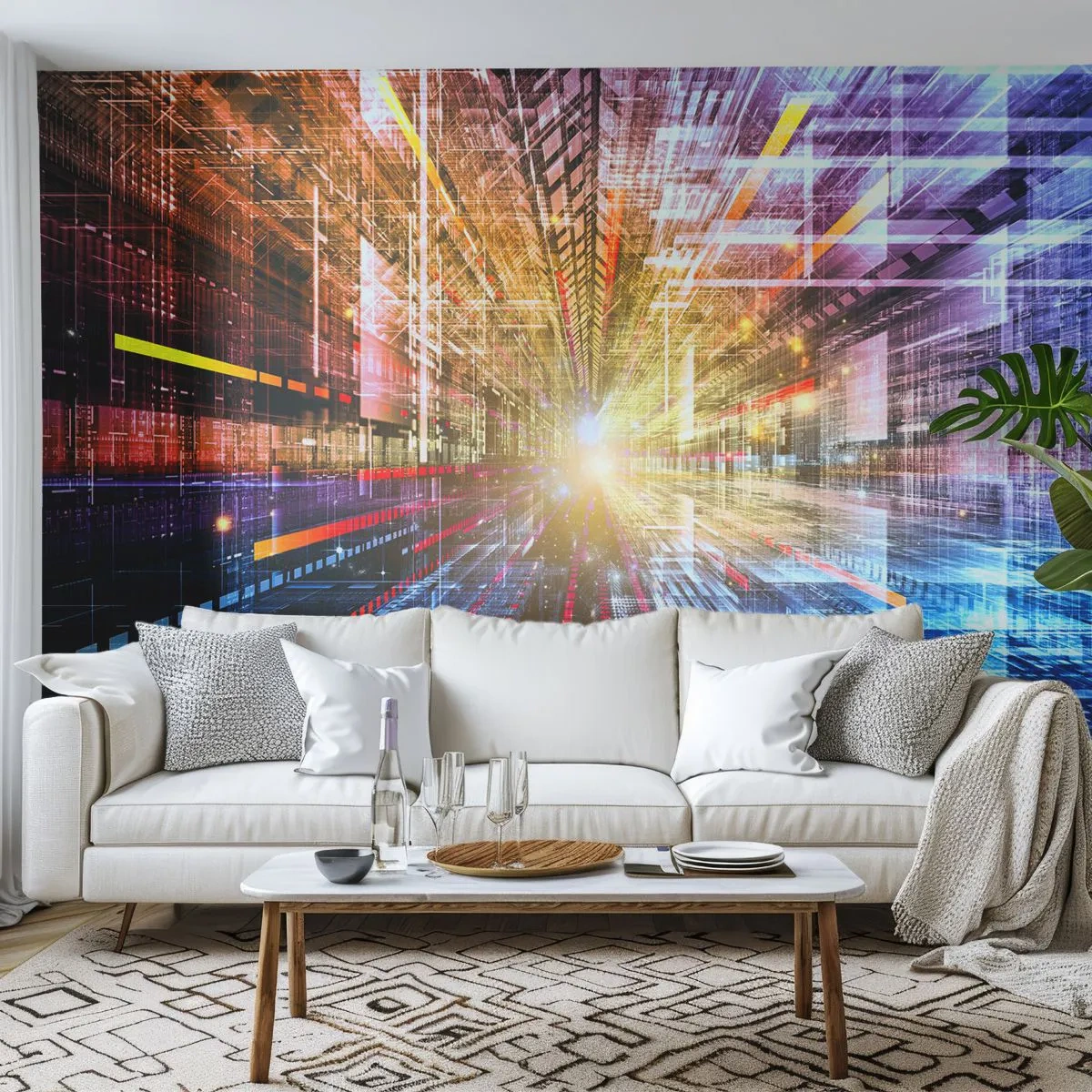 Fototapeta Premium Sand - Świetlny korytarz - Abstrakcja, Grafika, 3D - 400x280 cm