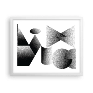 Plakat w białej ramie - Kąty i owale - 50x40 cm