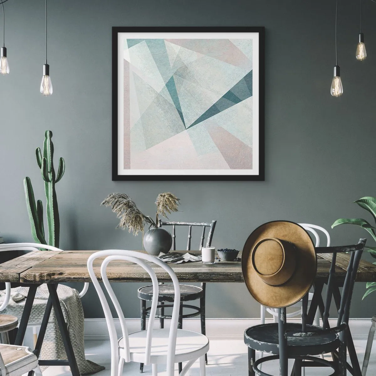 Plakat w czarnej ramie - Spokojnie choć dynamicznie - 50x50 cm