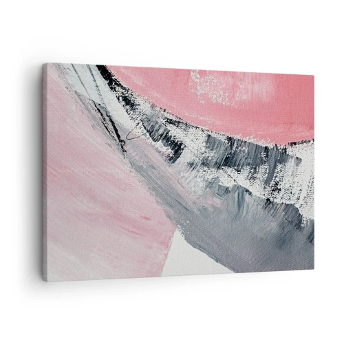 Obraz na płótnie - Abstrakcyjna kompozycja w odcieniach różu i szarości - 70x50cm - Kompozycja dopasowana - Nowoczesna dekoracja ścienna do salonu i sypialni ARTTOR