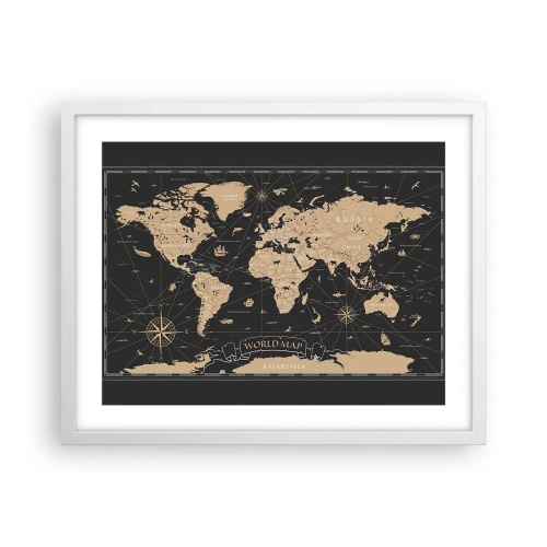 Plakat w białej ramie - Granice mojego świata - 50x40 cm