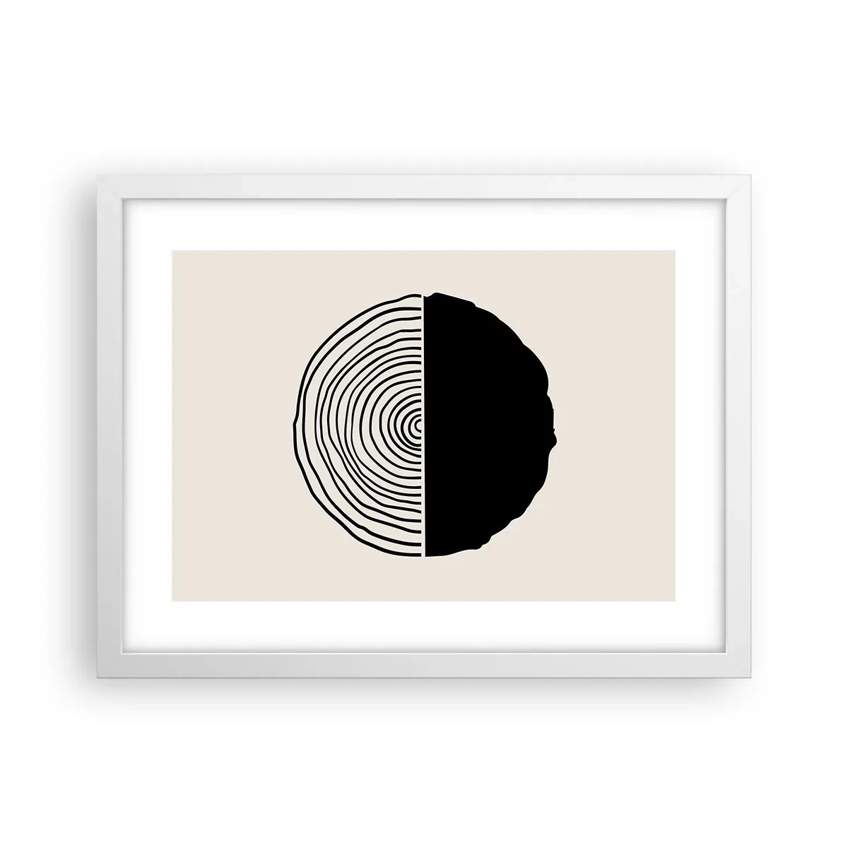 Plakat w białej ramie - Pół na pół - 40x30 cm