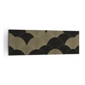 Obraz na płótnie - Wzór w stylu art deco z półokręgami i złotymi liniami - 160x50cm - Jedność w wielości - Nowoczesna dekoracja ścienna do salonu i sypialni ARTTOR