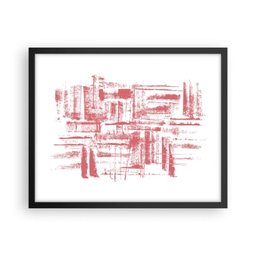 Plakat w czarnej ramie - Czerwone miasto - 50x40 cm