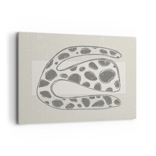 Obraz na płótnie - Abstrakcyjny wzór organiczny w odcieniach szarości - 120x80cm - Przedziwne stworzenie - Nowoczesna dekoracja ścienna do salonu, kuchni i sypialni ARTTOR