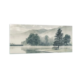 Obraz na szkle - Jezioro jeszcze śpi - 100x40 cm