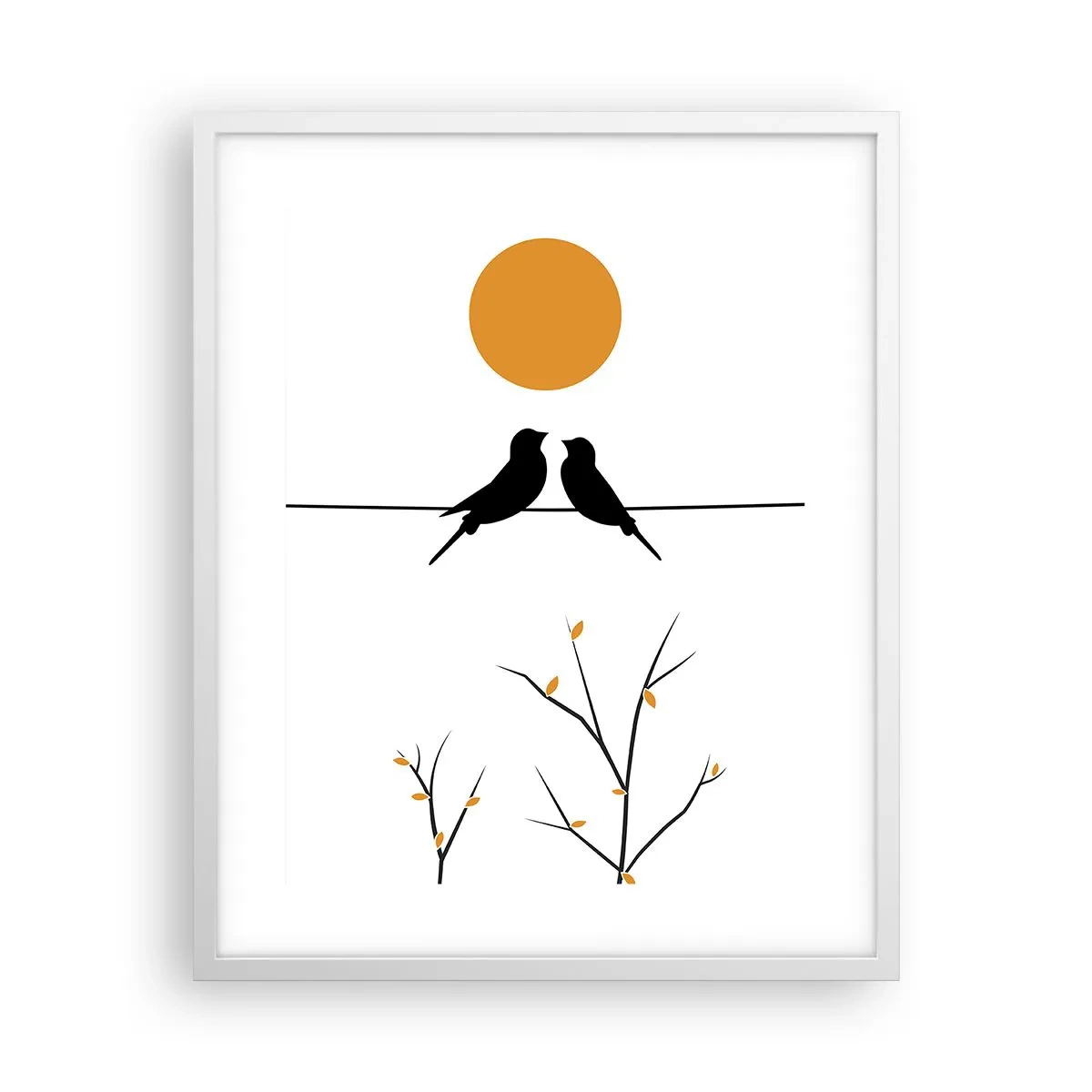 Plakat w białej ramie - Słowiczy wieczór - 40x50 cm