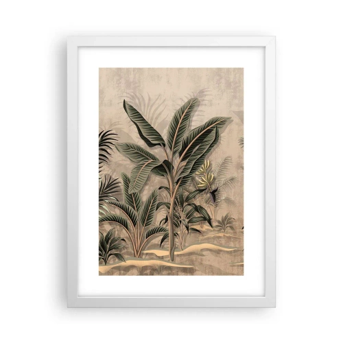 Plakat w białej ramie - Rycina w kolonialnym stylu - 30x40 cm