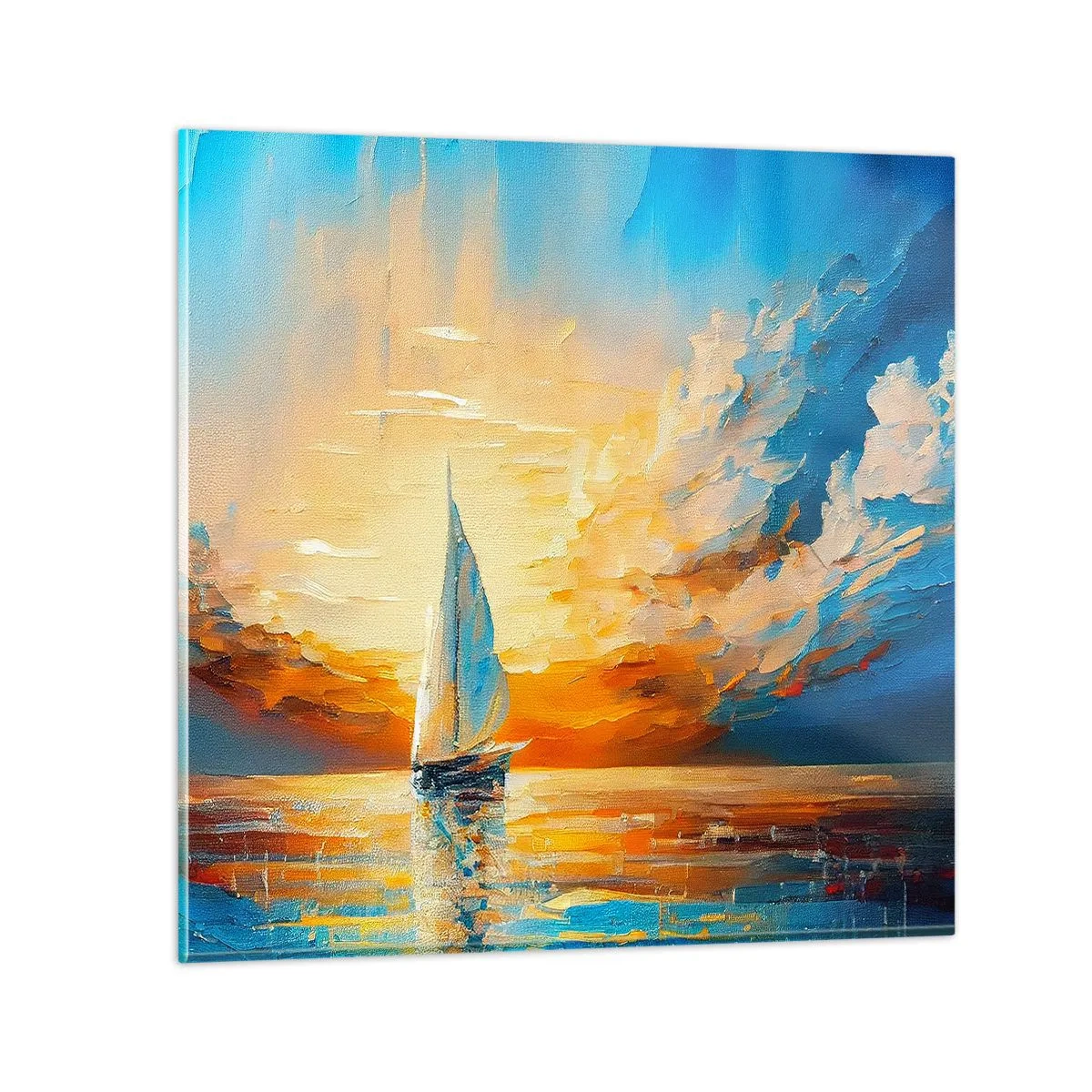 Obraz na szkle - Żegluga w złocie - 30x30 cm