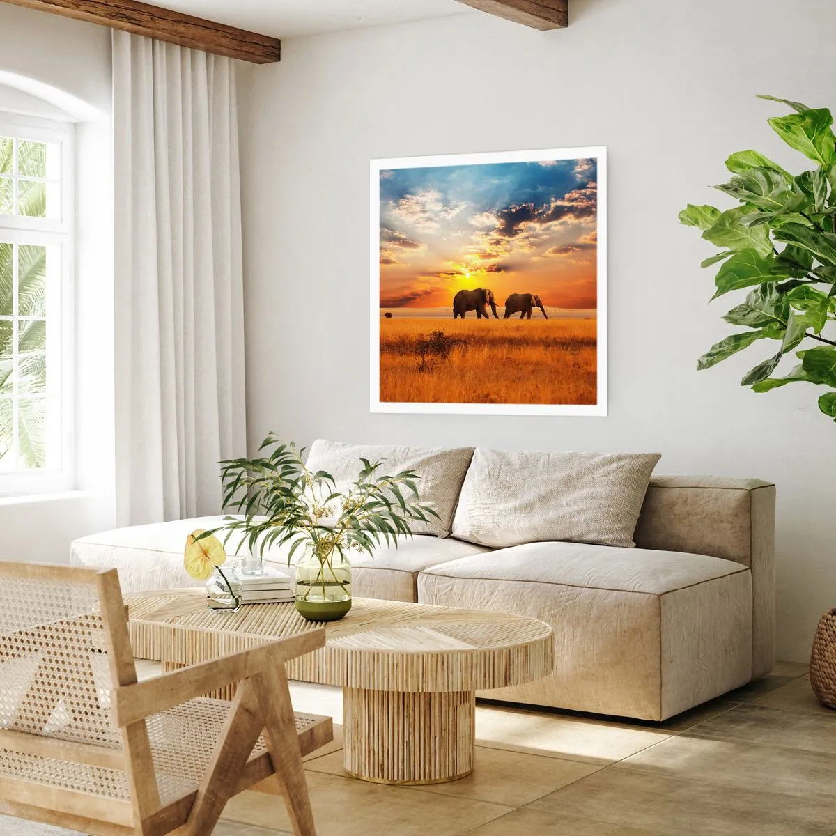 Plakat - Rodzinna przechadzka - 40x40 cm