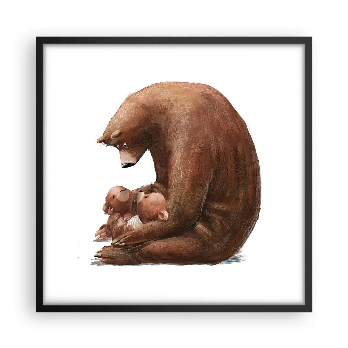 Plakat w czarnej ramie - Słodkich snów, dzieciaki - 50x50 cm