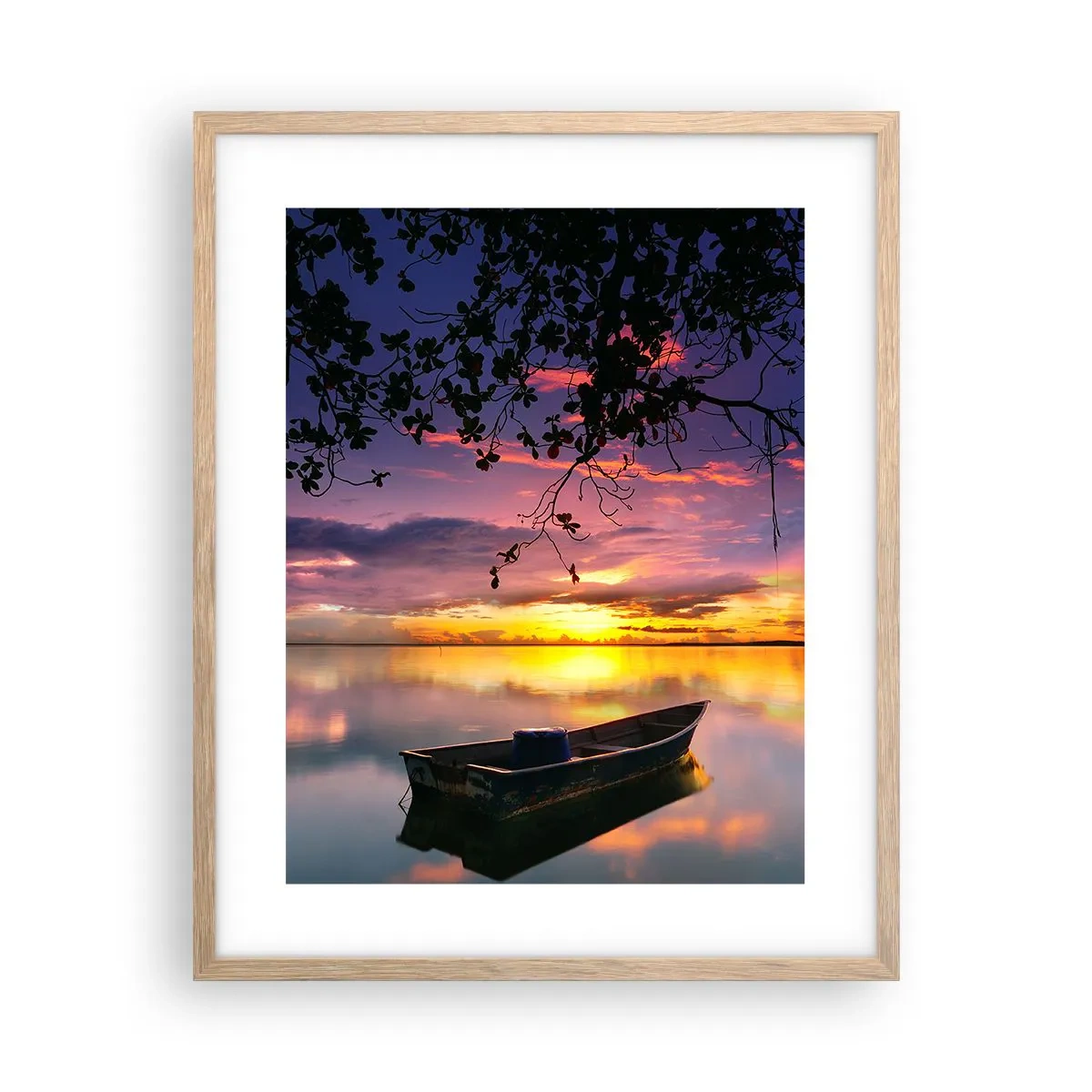 Plakat w ramie jasny dąb - "Zdajesz się wisieć w środku niebokręga…" - 40x50 cm