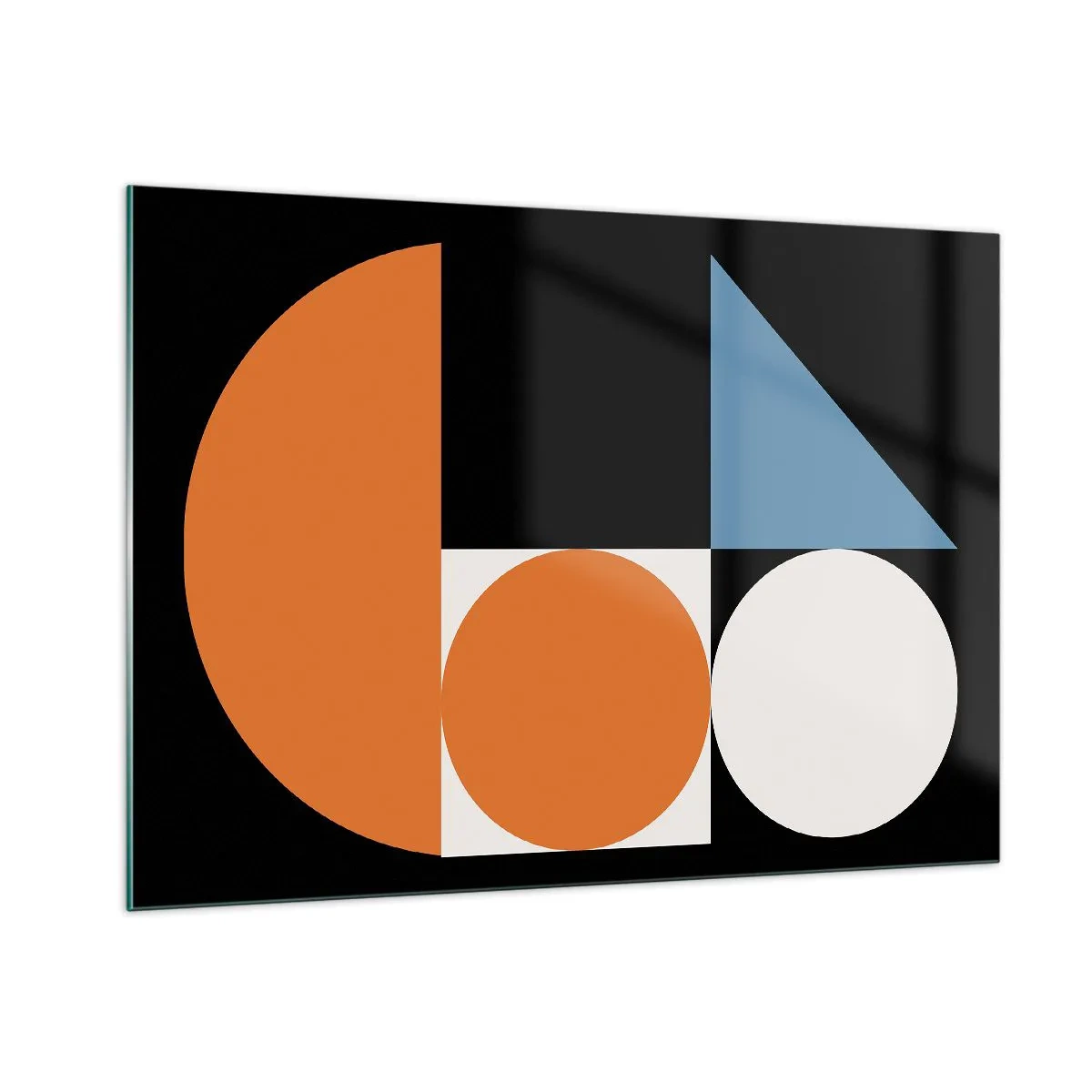 Obraz na szkle - Geometryczne figury w układzie abstrakcyjnym - 100x70cm - Układ figurowy - Nowoczesna dekoracja ścienna do salonu, kuchni i sypialni ARTTOR