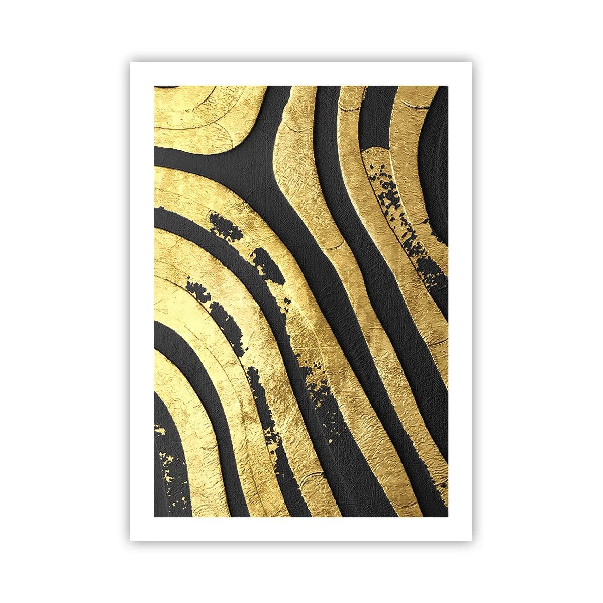 Plakat - Złote linie na tle ciemnego tła - 50x70cm - Wszystko płynie - Nowoczesna dekoracja ścienna do salonu, kuchni i sypialni ARTTOR