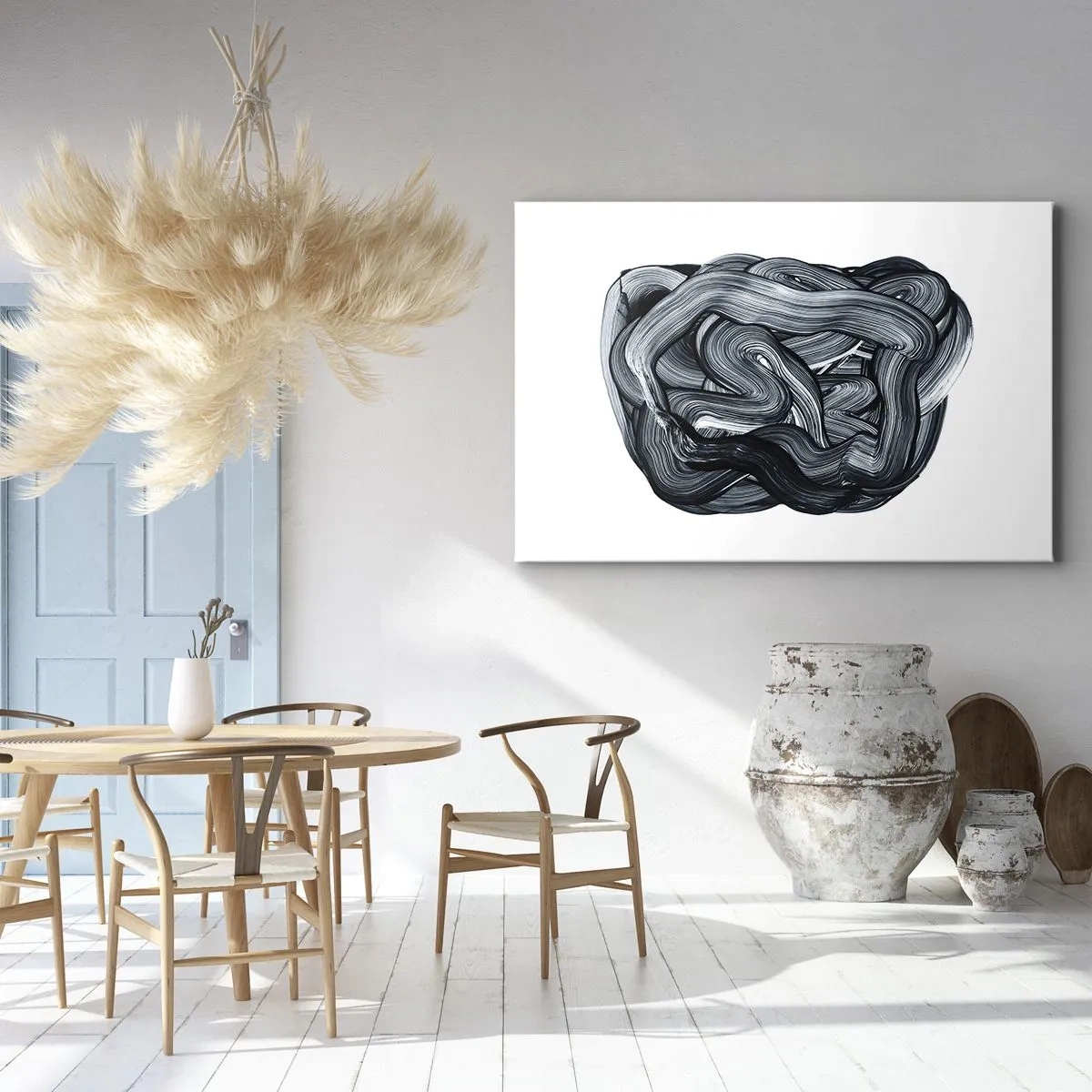 Obraz na płótnie - Abstrakcyjna kompozycja w odcieniach szarości - 70x50cm - To nie takie proste - Nowoczesna dekoracja ścienna do salonu i sypialni ARTTOR