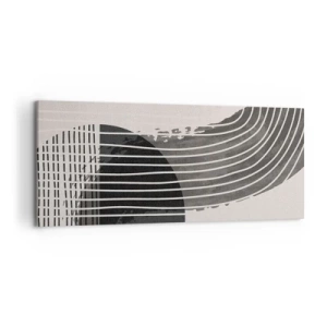 Obraz na płótnie - Abstrakcyjny wzór z liniami i geometrycznymi kształtami - 120x50cm - Tam i z powrotem - Nowoczesna dekoracja ścienna do salonu i sypialni ARTTOR
