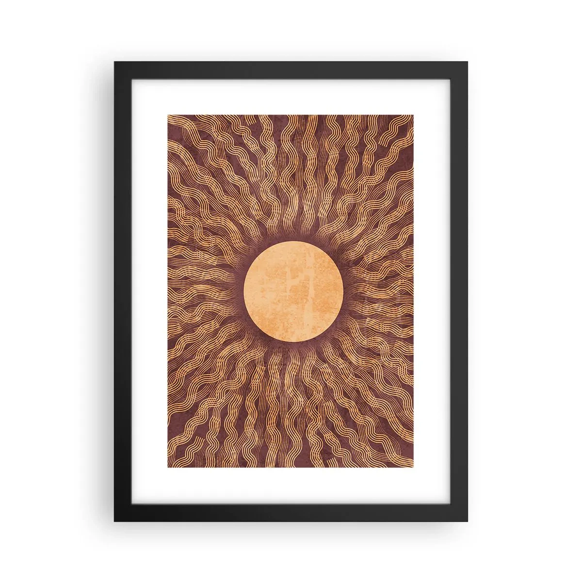 Plakat w czarnej ramie - Ikona słońca - 30x40 cm