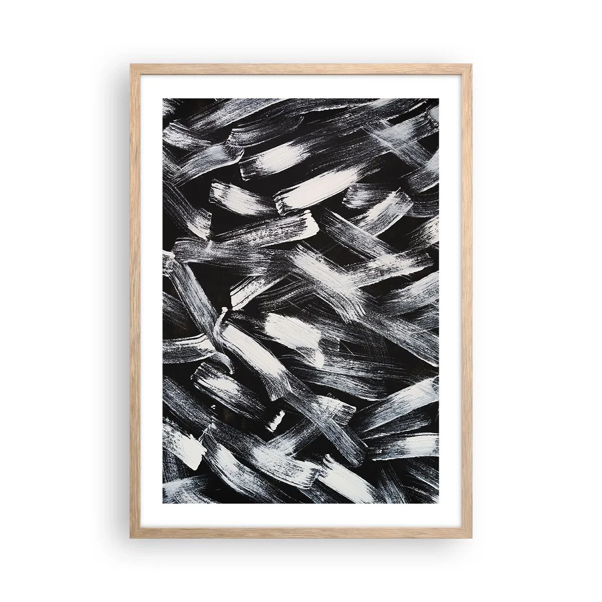 Plakat w ramie jasny dąb - Abstrakcja w duchu industrialnym - 50x70 cm