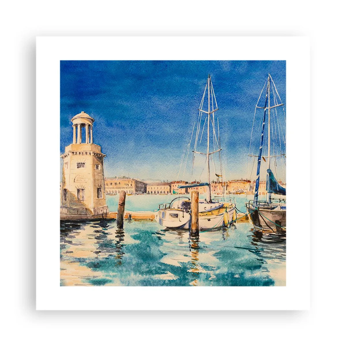 Plakat - Słoneczna laguna - 40x40 cm