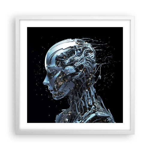 Plakat w białej ramie - Technologia jest kobietą - 50x50 cm
