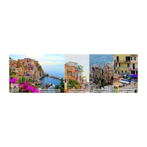 Fototapeta Próbka Premium Canvas - Śmiejące się miasto - Krajobraz, Manarola, Włochy - 100x30 cm