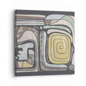 Obraz na płótnie - Abstrakcja w duchu prekolumbijskim - 40x40 cm