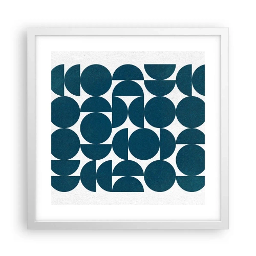 Plakat w białej ramie - Koła i półkola - 40x40 cm