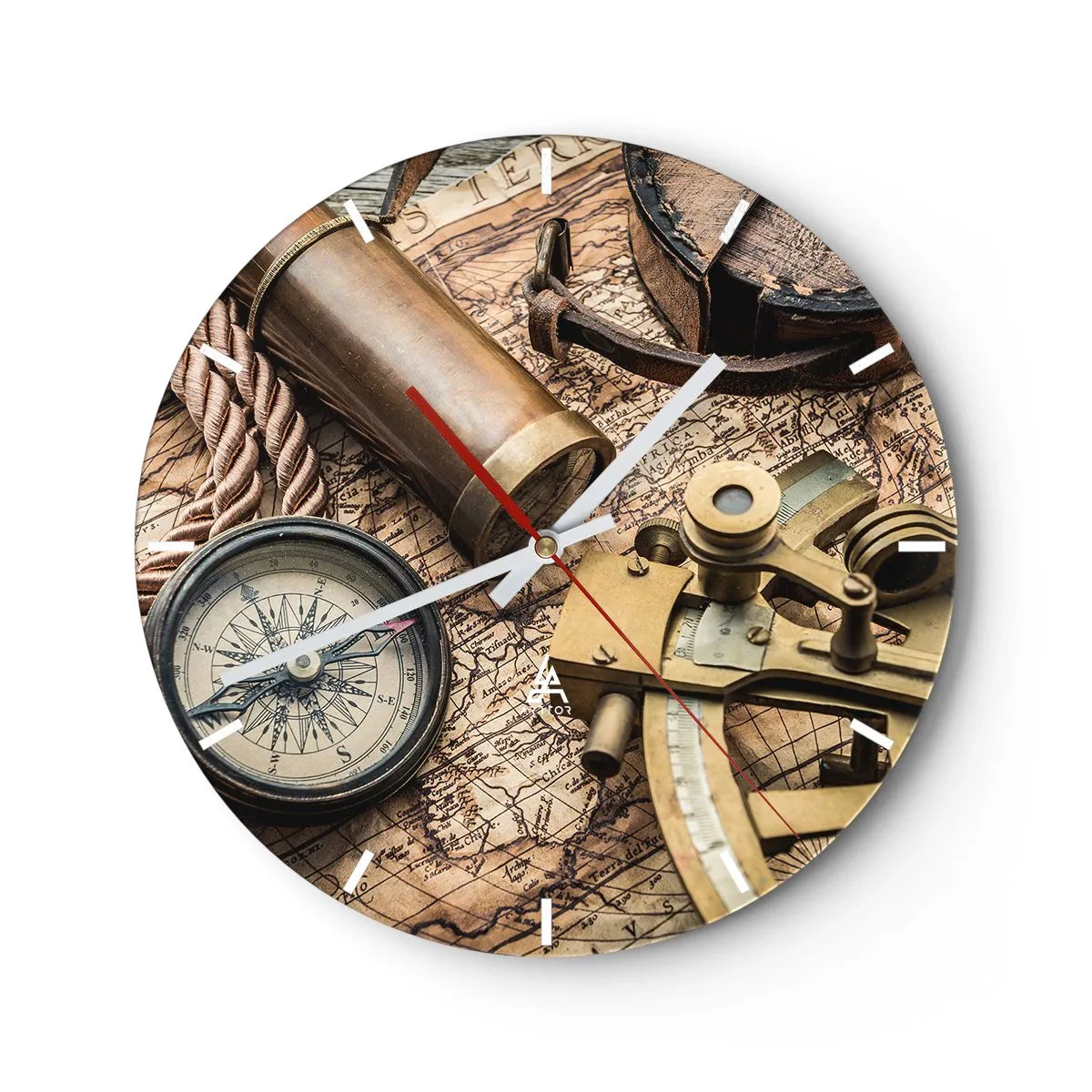 Zegar ścienny - Wyznacz kurs - 40x40 cm