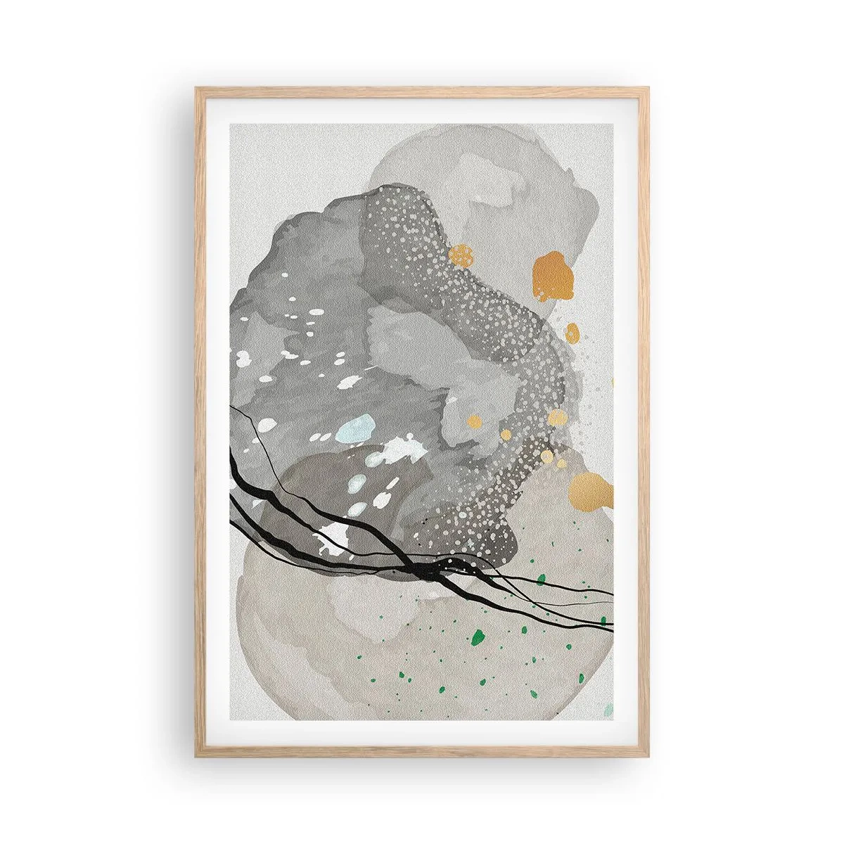 Plakat w ramie jasny dąb - Kompozycja organiczna - 61x91 cm