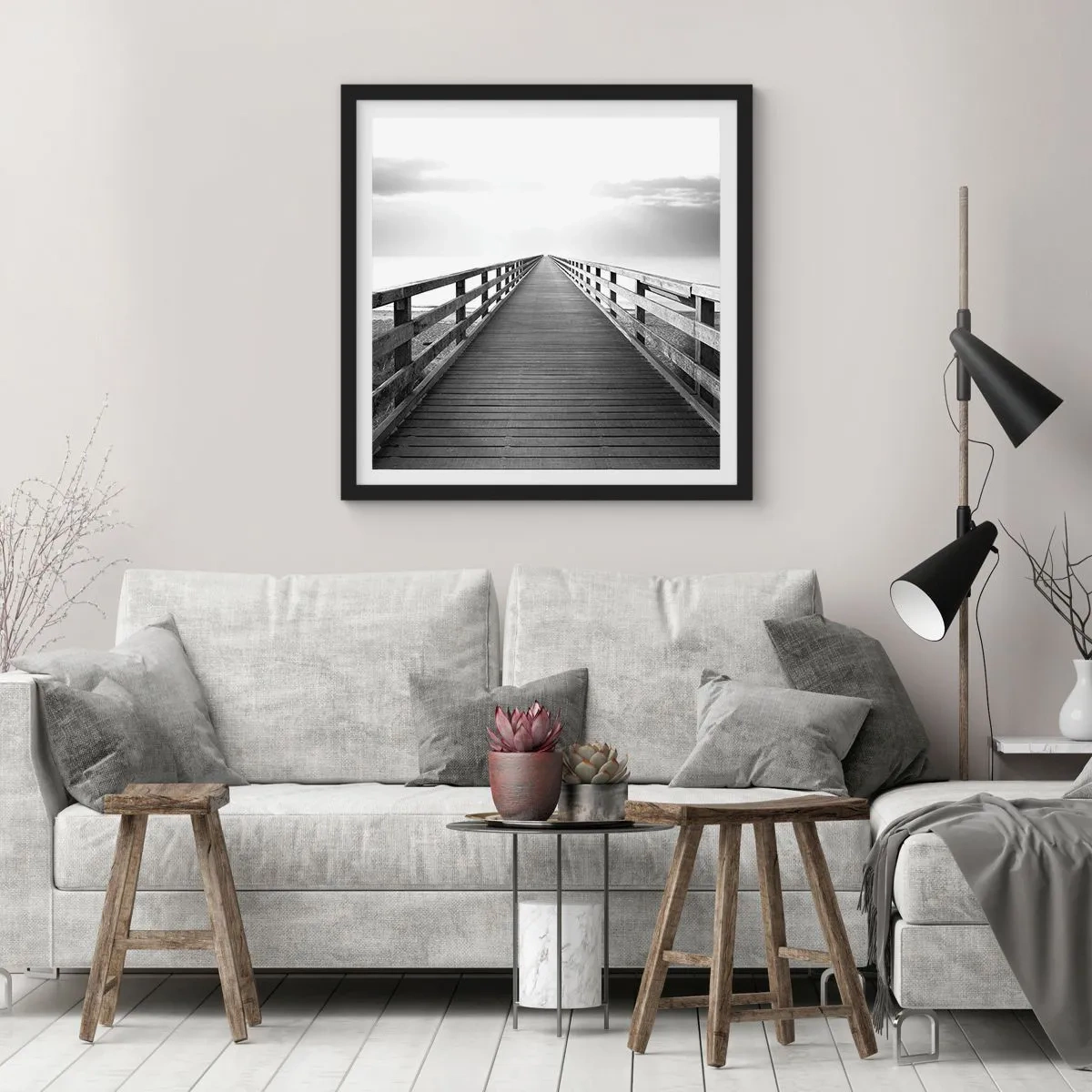 Plakat w czarnej ramie - W siną dal… - 50x50 cm