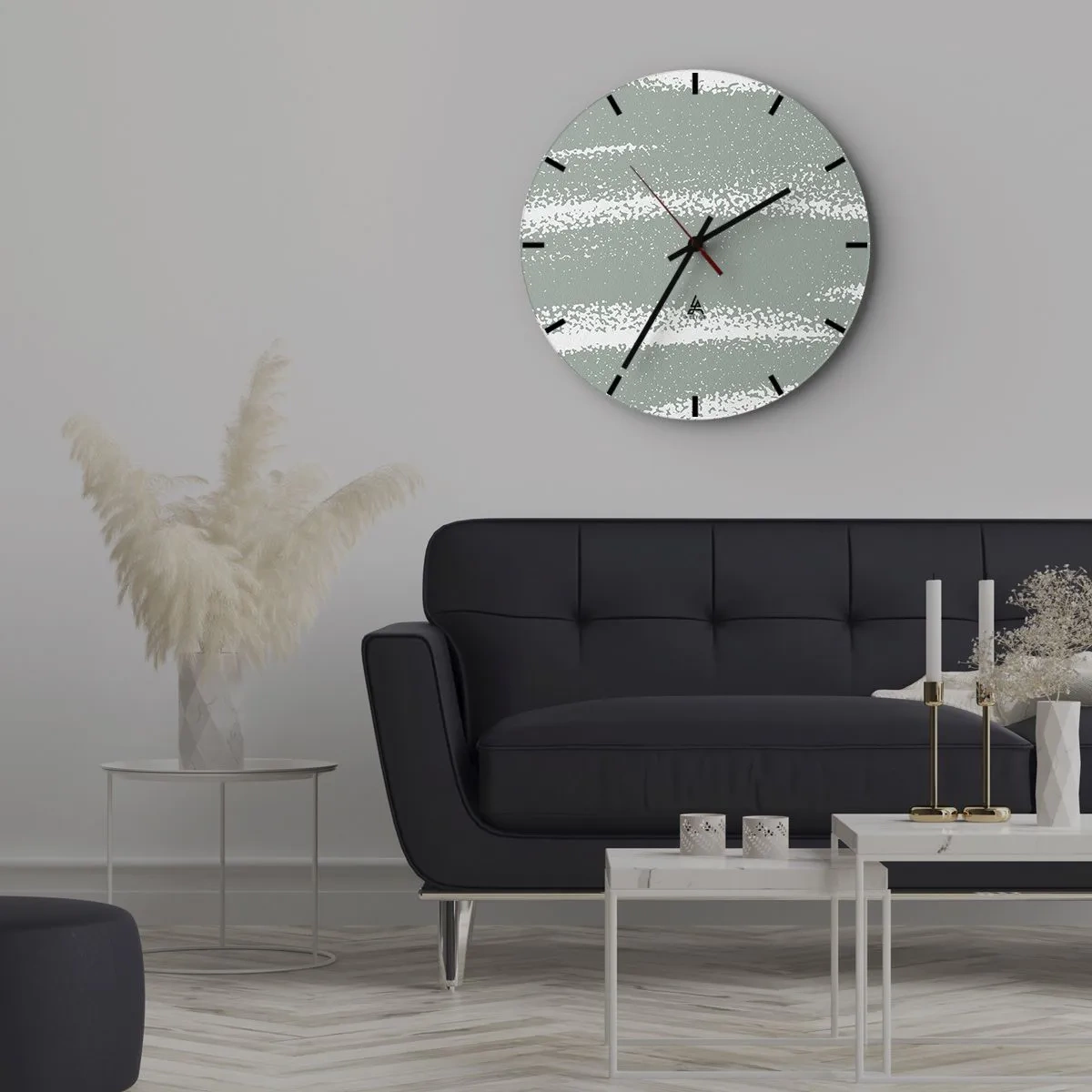 Zegar ścienny - Abstrakcja w zimowym klimacie - 30x30 cm