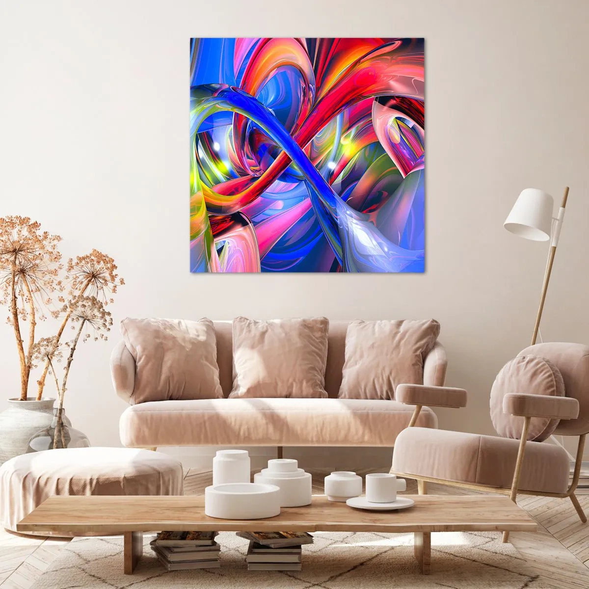 Obraz na płótnie - Taniec barw - 40x40 cm